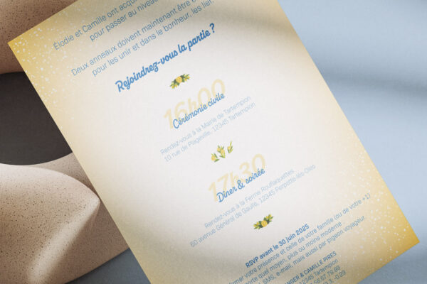 Faire-part mariage 2025